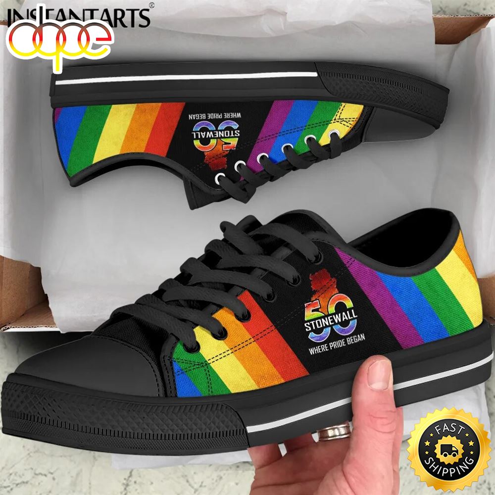 Instantarts Fashion Canvas Low Top Shoes For Women Lgbt Pride Design Rainbow Flag Ufvede