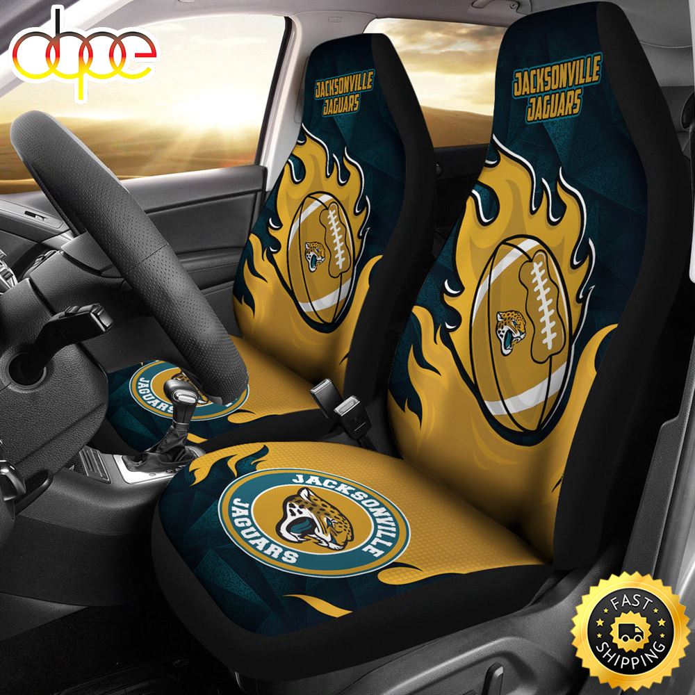 Jacksonville Jaguars Car Seat Covers Fire Ball Flying Nfl Sport Custom For Jq4r1m