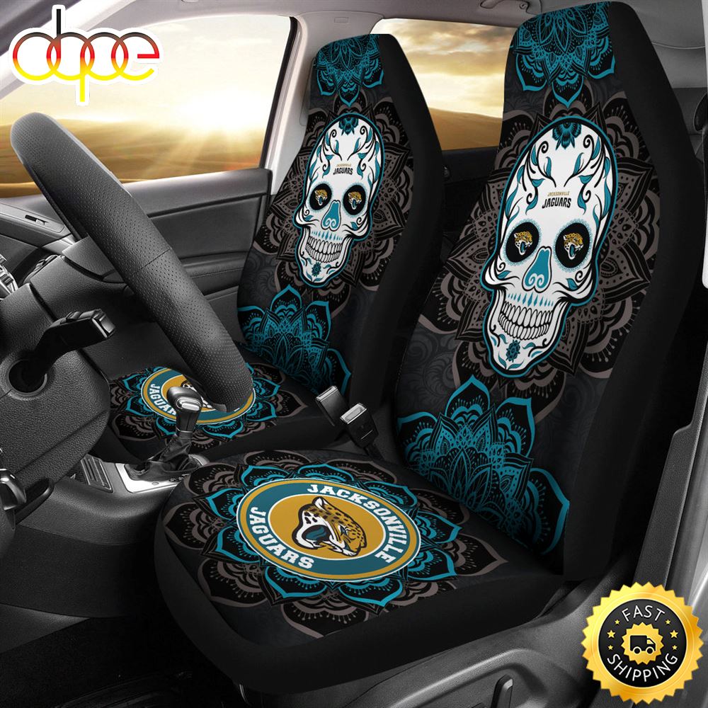 Jacksonville Jaguars Car Seat Covers Nfl Skull Mandala For Fan Tsyg47