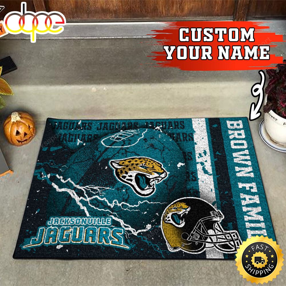 Jacksonville Jaguars NFL Custom Your Name Doormat X3jzwz