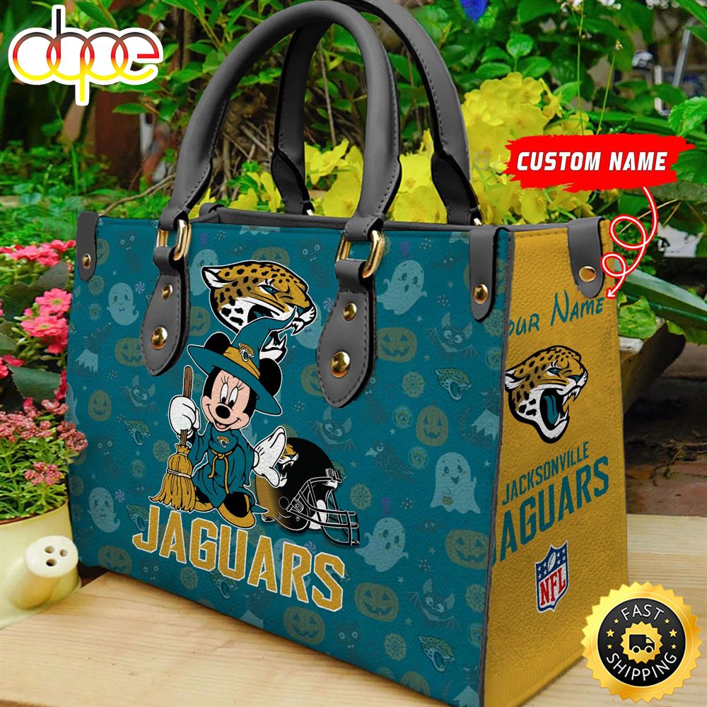 Jacksonville Jaguars NFL Minnie Halloween Women Leather Hand Bag Mskora
