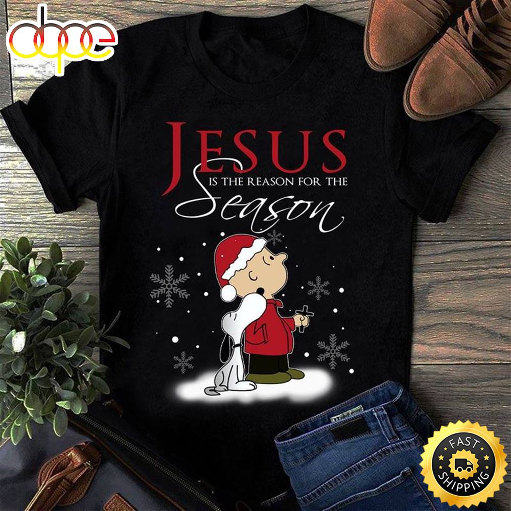 Jesus Is The Reason For The Reason Snoopy T Shirt Black Orupni