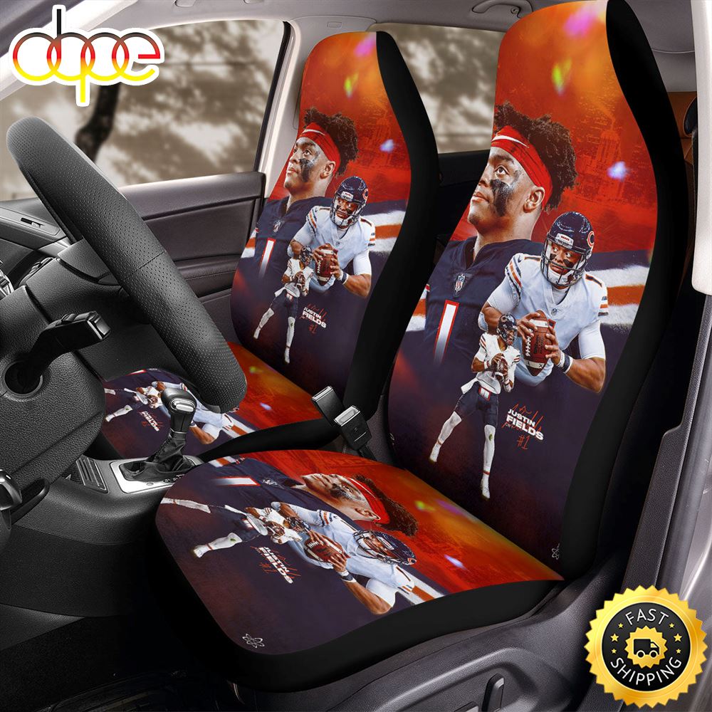 Justin Field Chicago Bears Car Seat Covers Hcyvaw