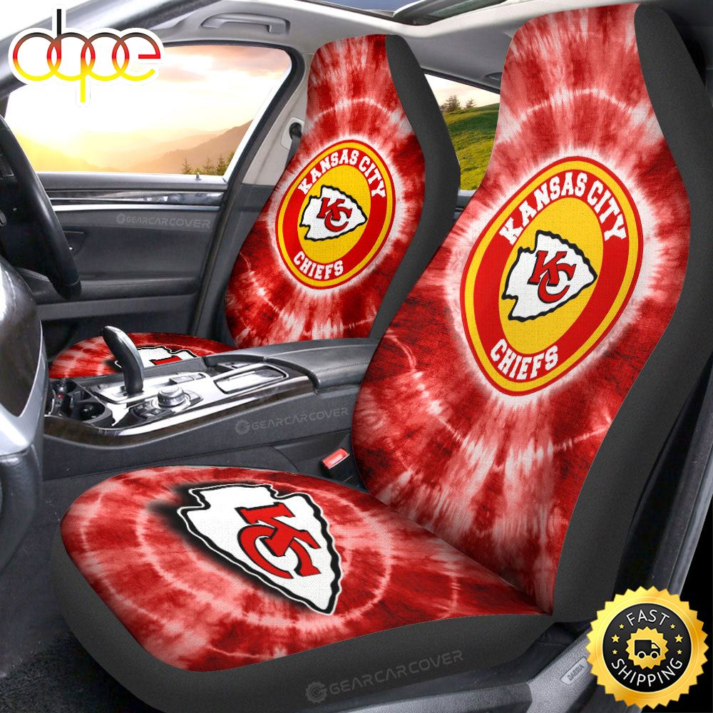 Kansas City Chiefs Car Seat Covers Custom Tie Dye Car Accessories Xxz805