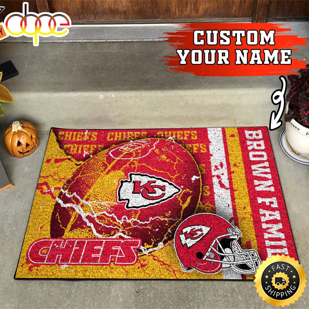 Kansas City Chiefs NFL Custom Your Name Doormat Cpxxim