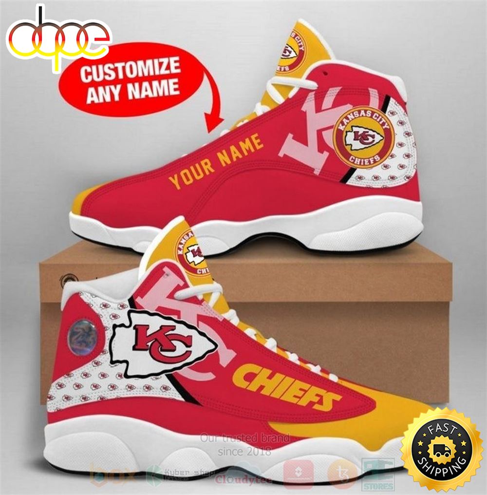 Kansas City Chiefs Nfl Football Team Custom Name Air Jordan 13 Shoes Xc01tq