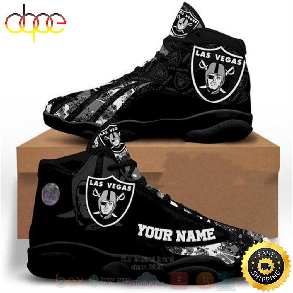 Las Vegas Raiders Nfl Custom Name Air Jordan 13 Shoes Ivqsev