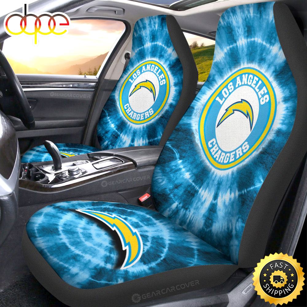 Los Angeles Chargers Car Seat Covers Custom Tie Dye Car Accessories Qvlbi7