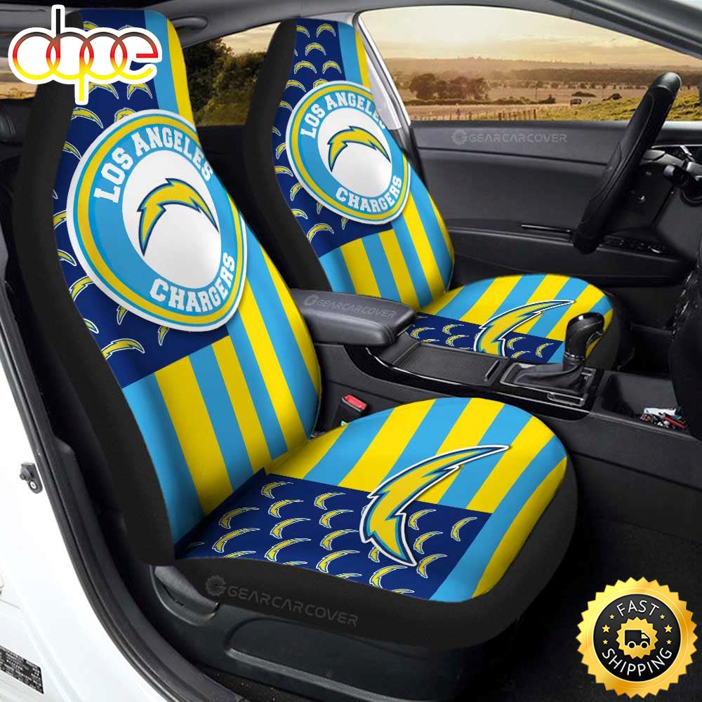 Los Angeles Chargers Car Seat Covers Custom Us Flag Style Iopnjx