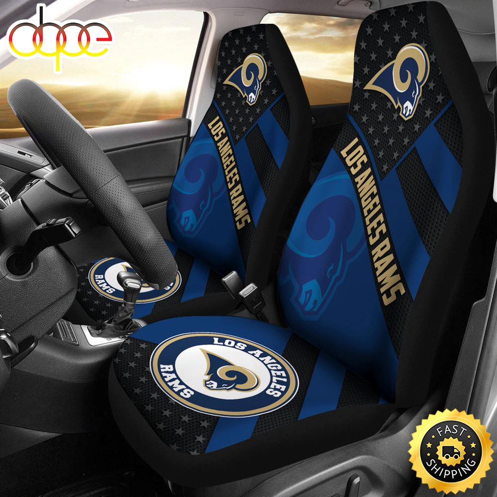 Los Angeles Rams Car Seat Covers Nfl American Flag Style Custom Hey7bb