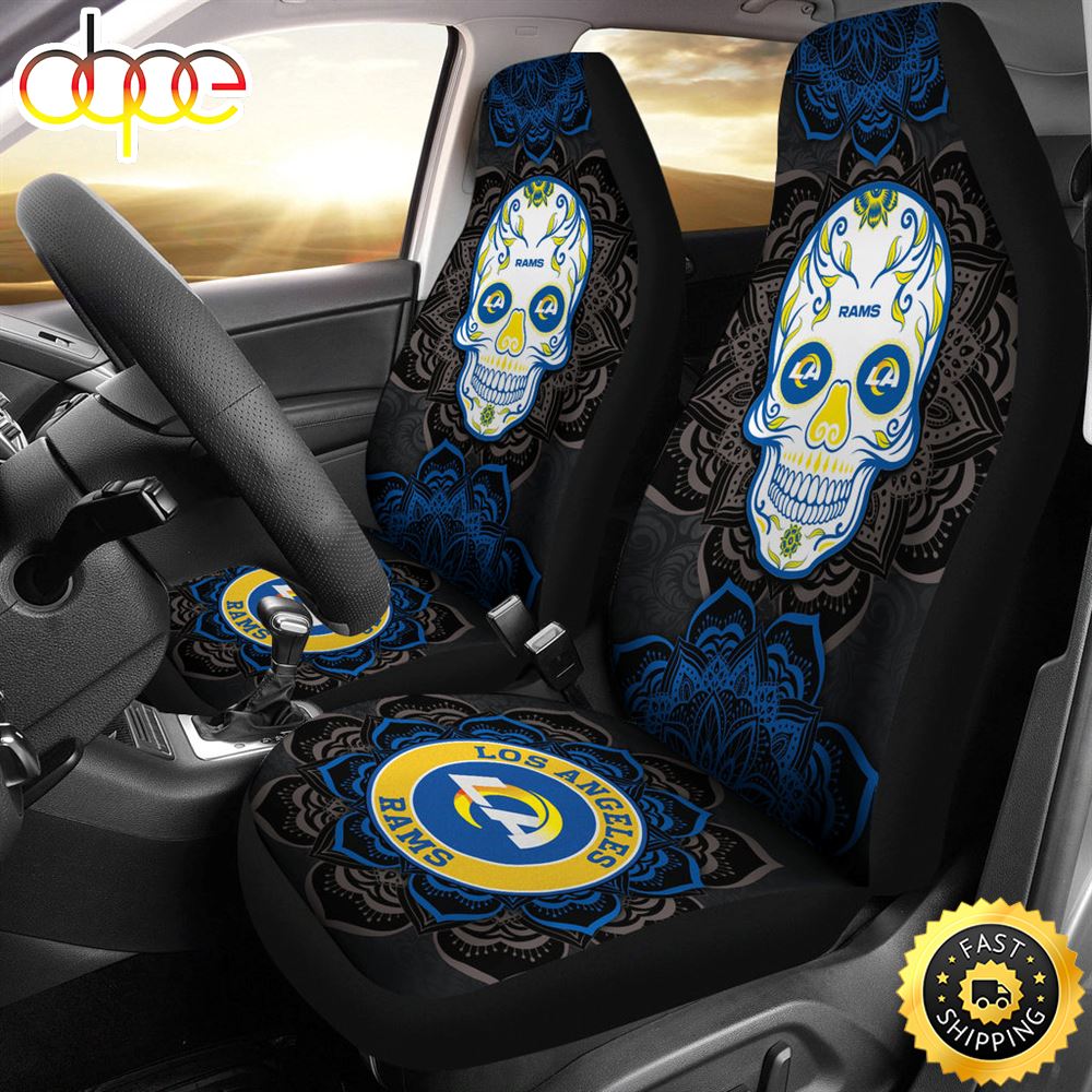 Los Angeles Rams Car Seat Covers Nfl Skull Mandala Cvkfli