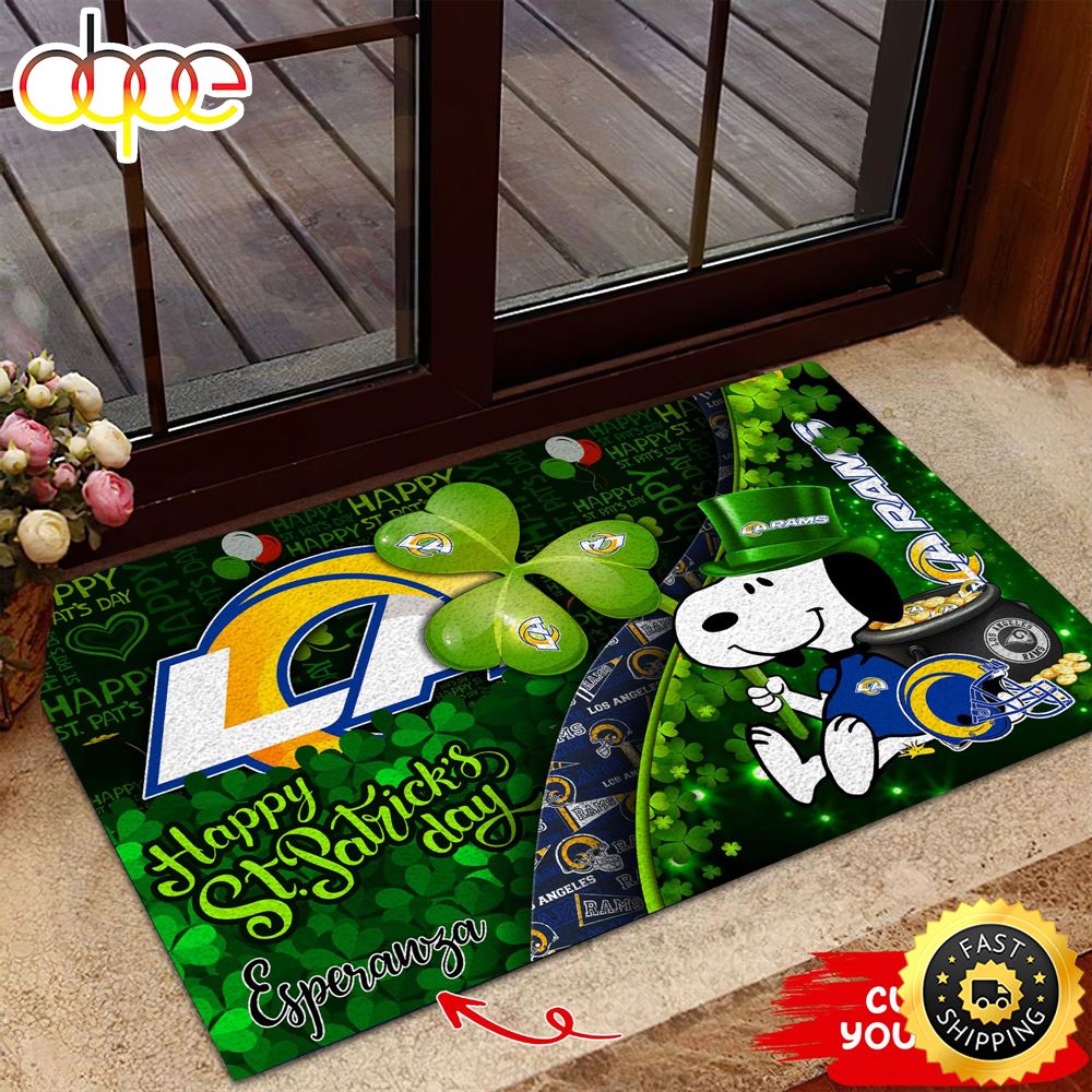 Los Angeles Rams NFL Custom Doormat The Celebration Of The Saint Patrick S Day Svqslc