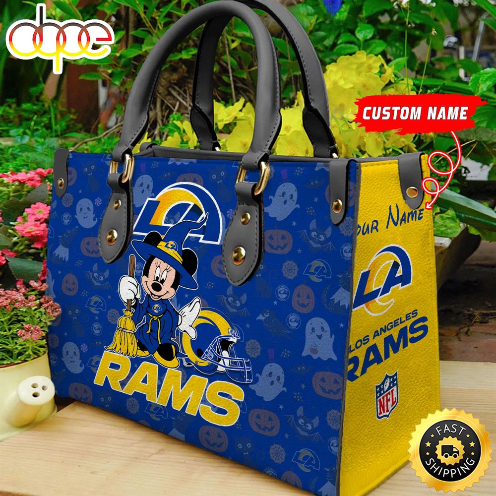 Los Angeles Rams NFL Minnie Halloween Women Leather Hand Bag Dsbyay