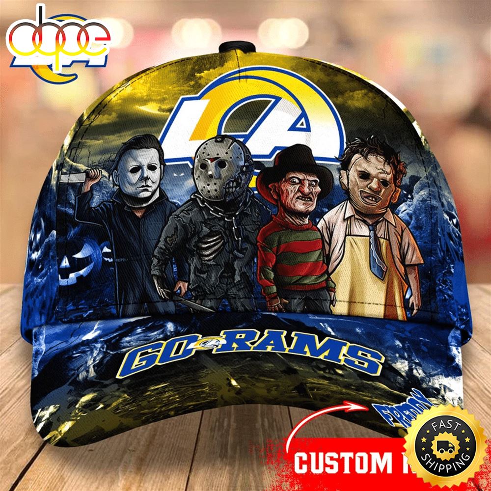Los Angeles Rams Nfl Personalized Trending Cap Mixed Horror Movie Characters Fqpyjs