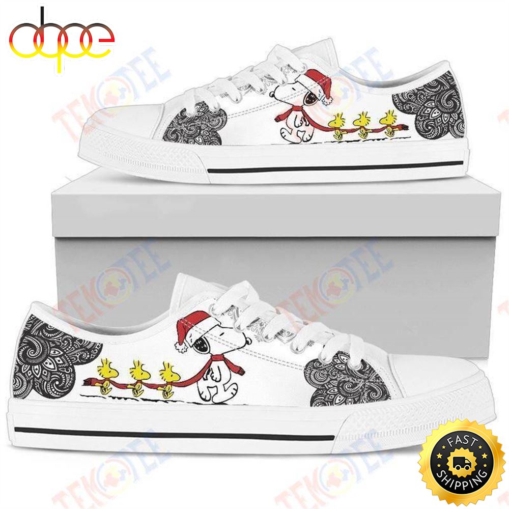 Mens Womens Snoopy Christmas Unisex Low Top Sneakers Trending Brand Low Top Shoes P6pfs4