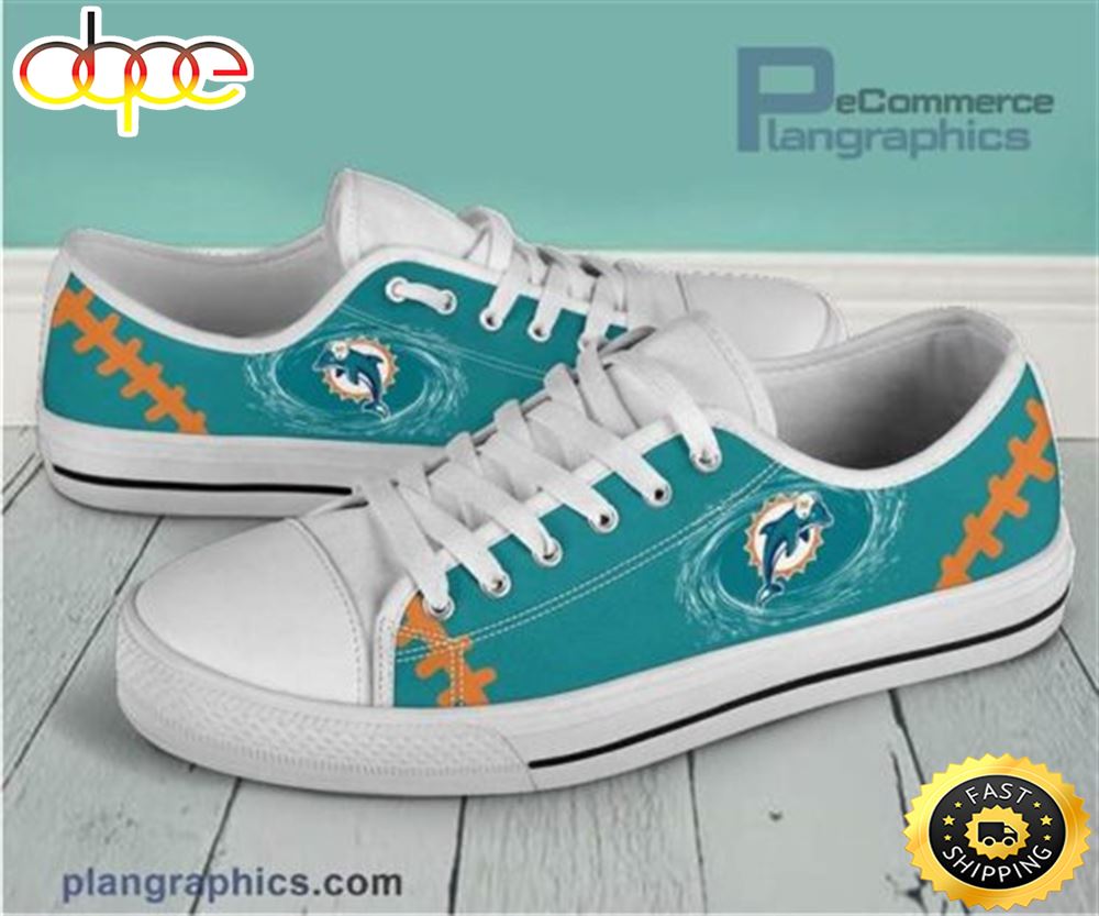Miami Dolphins Canvas Shoes Low Top Zn3hu1