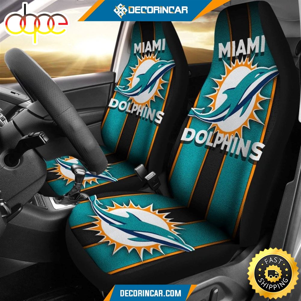 Miami Dolphins Car Seat Covers Miami Dolphins Shadow Text Fmk6d1