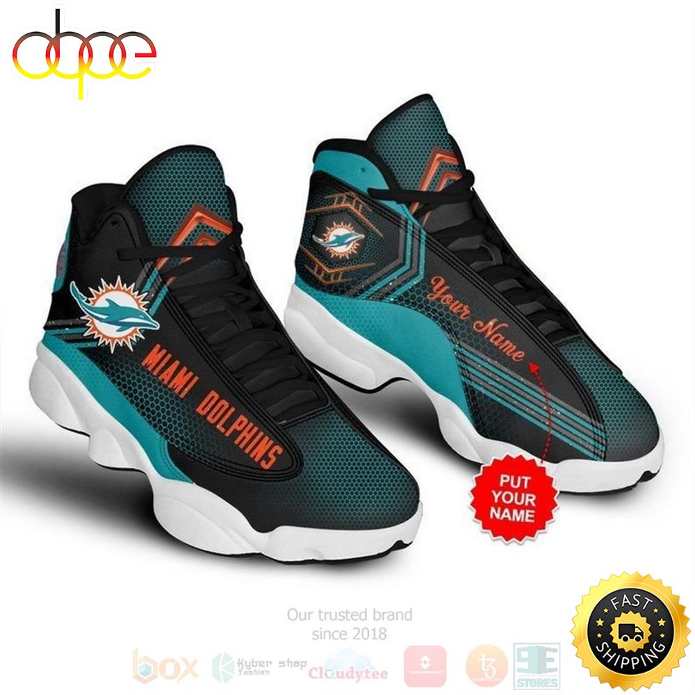Miami Dolphins Football Nfl Custom Name Air Jordan 13 Shoes Enohko