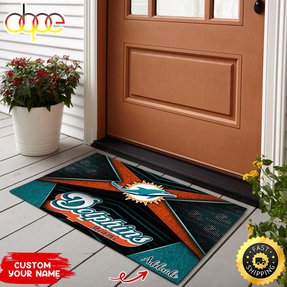 Miami Dolphins NFL Custom Doormat For Sports Enthusiast This Year Rwhzgx