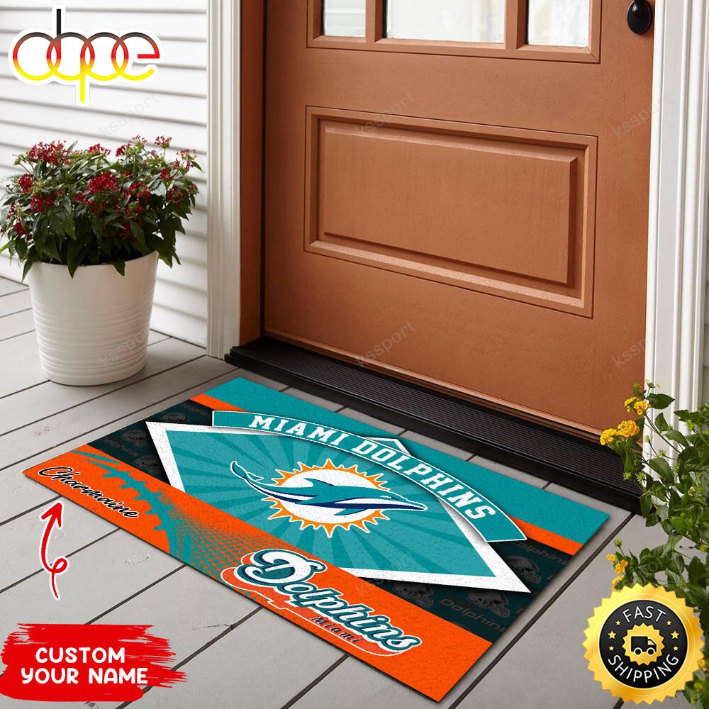 Miami Dolphins NFL Personalized Doormat For This Season Hcztt4