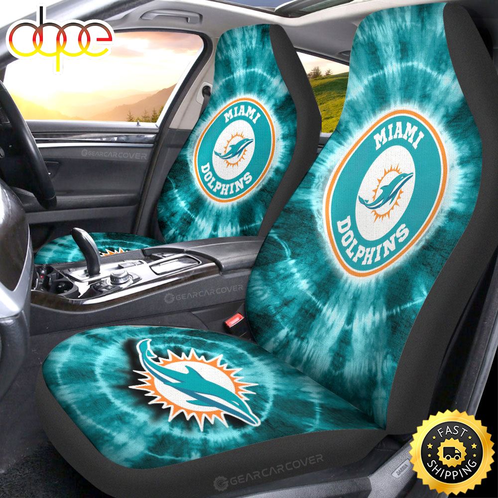 Miami Dolphinsv Car Seat Covers Custom Tie Dye Car Accessories Jo2pex