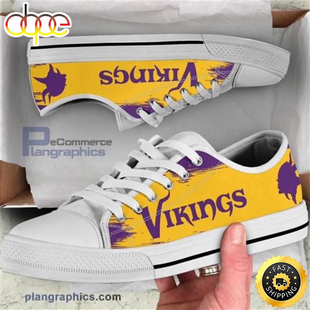 Minnesota Vikings Canvas Low Top Shoes Nwhvsg
