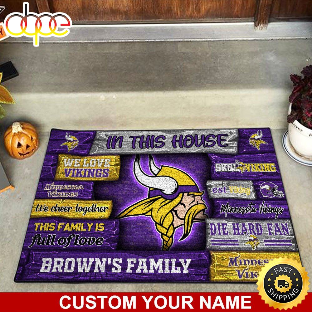 Minnesota Vikings NFL Custom Doormat For Couples This Year Mzzcdn