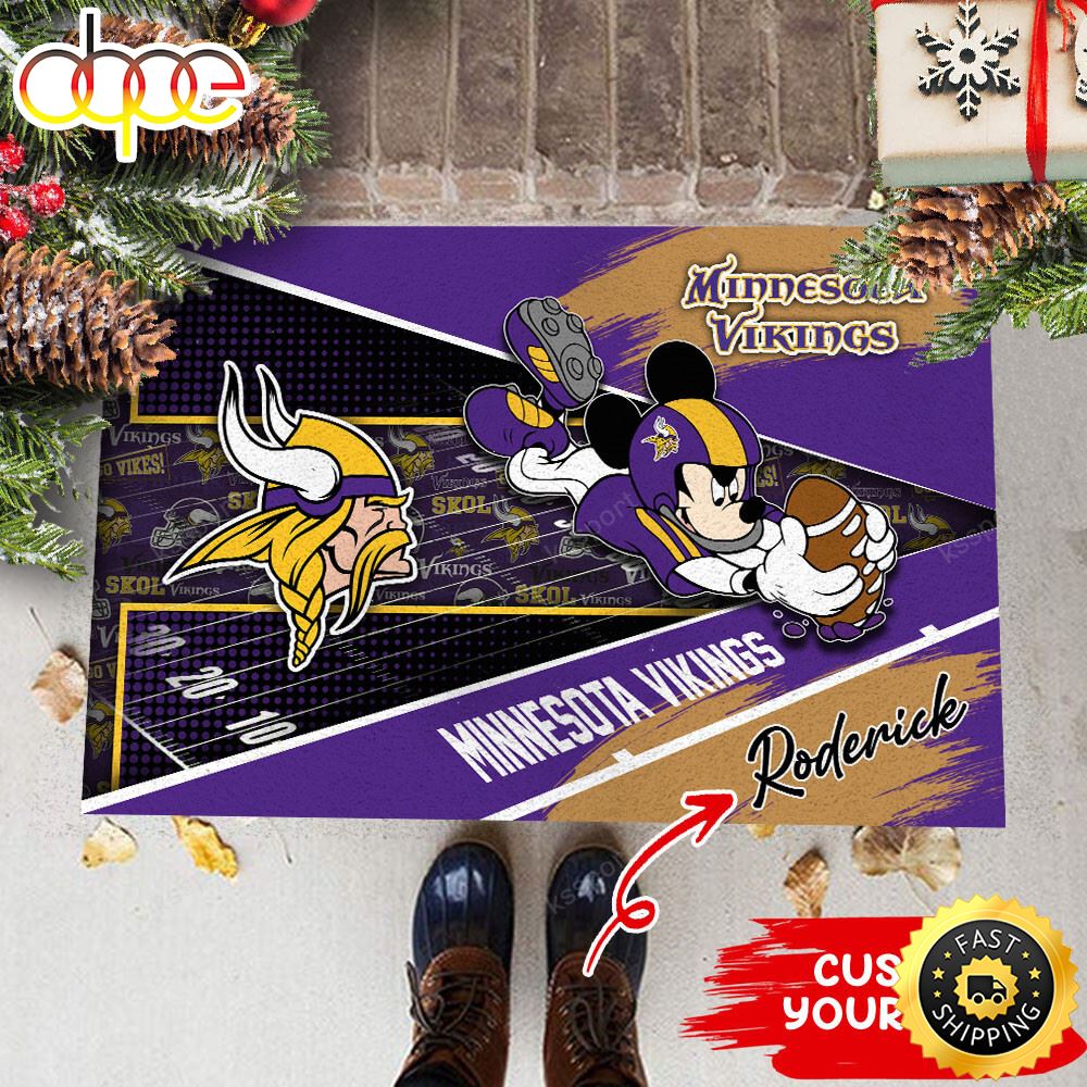 Minnesota Vikings NFL Custom Doormat For This Season Cblobk