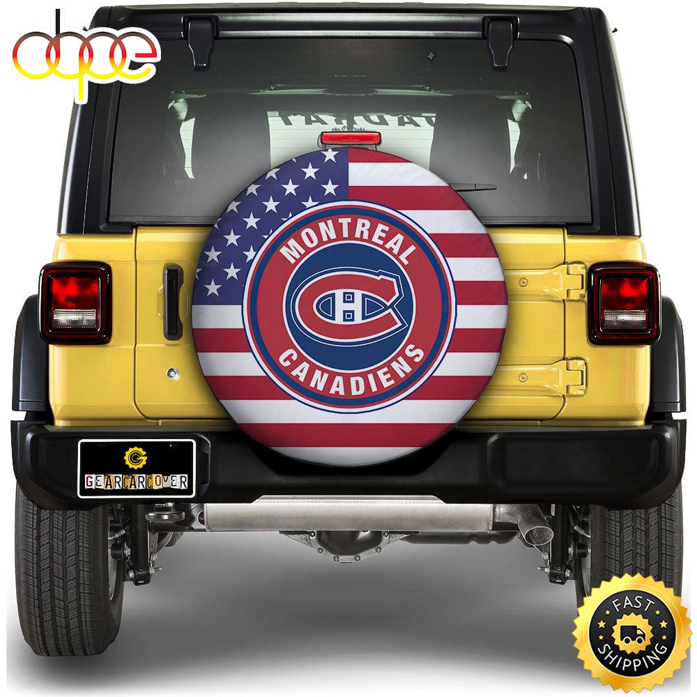 Montreal Canadiens Spare Tire Covers Custom US Flag Style Qdgezw