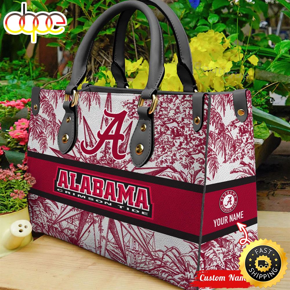 NCAA Alabama Crimson Tide Women Leather HandBag Mitdxi