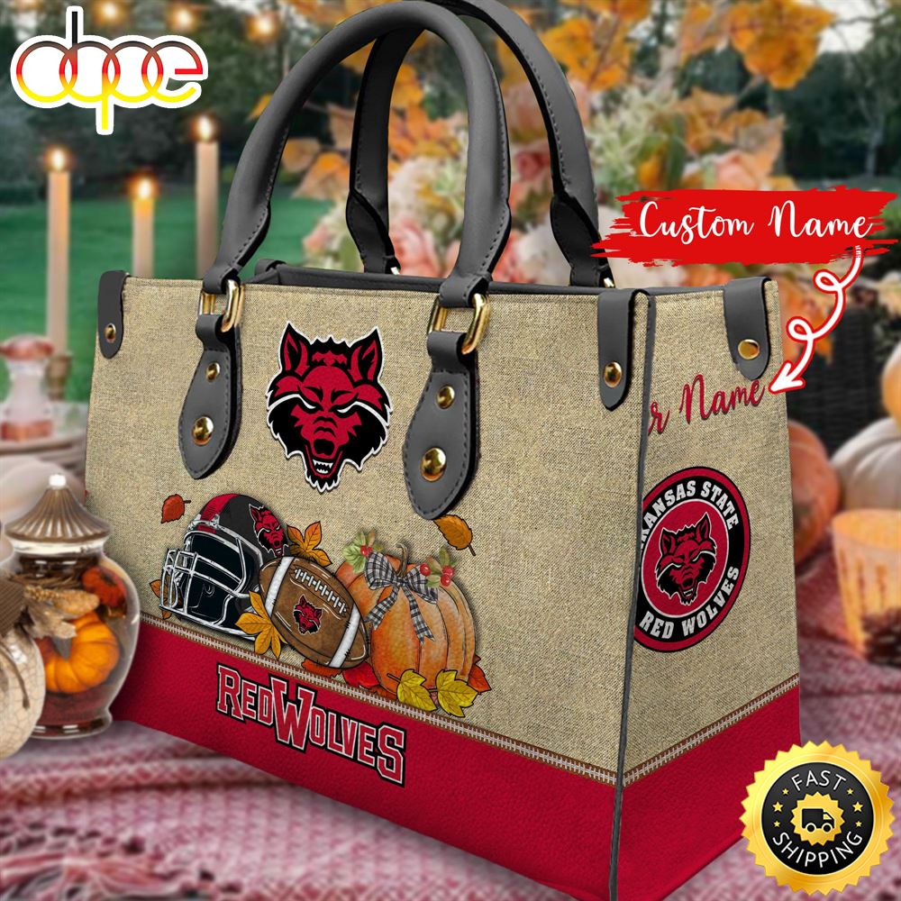 NCAA Arkansas State Red Wolves Autumn Women Leather Bag Wwmrny