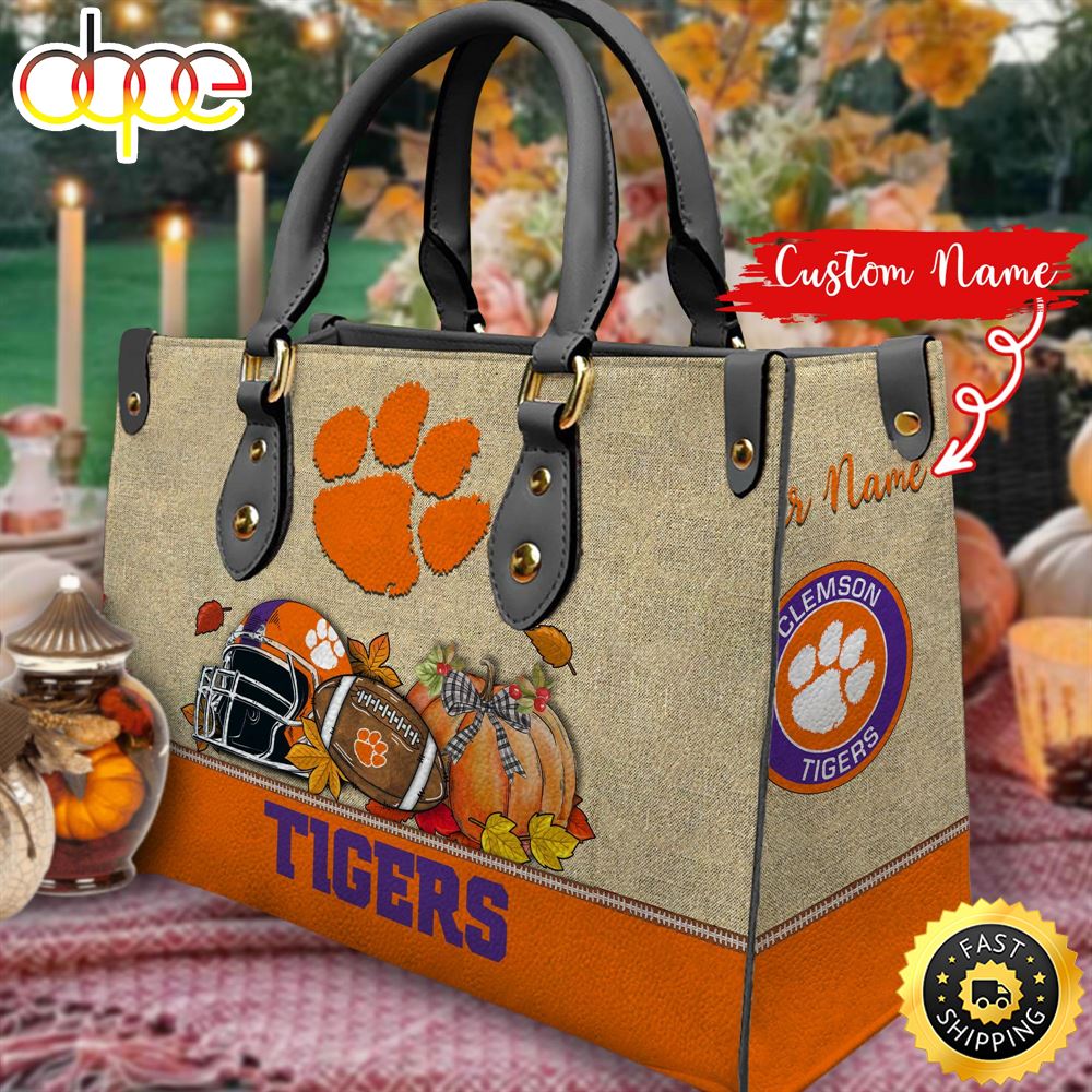 NCAA Clemson Tigers Autumn Women Leather Bag Deliil