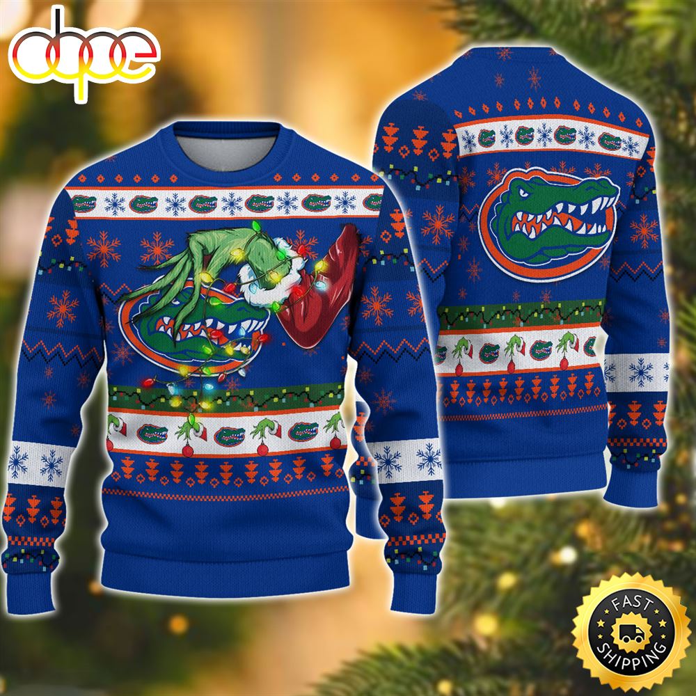 NCAA Florida Gators Grinch Christmas Ugly Sweater Yiio8l