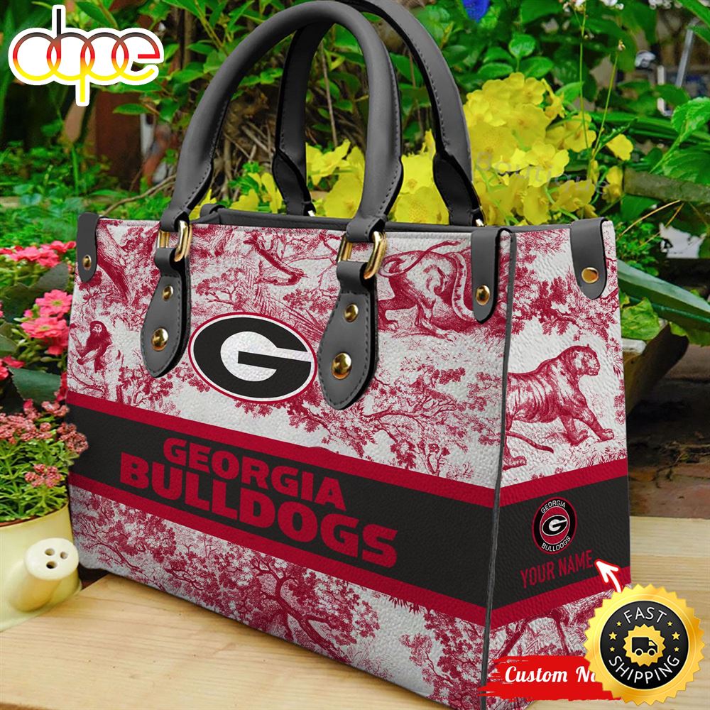 NCAA Georgia Bulldogs Women Leather Hand Bag R5l8gj