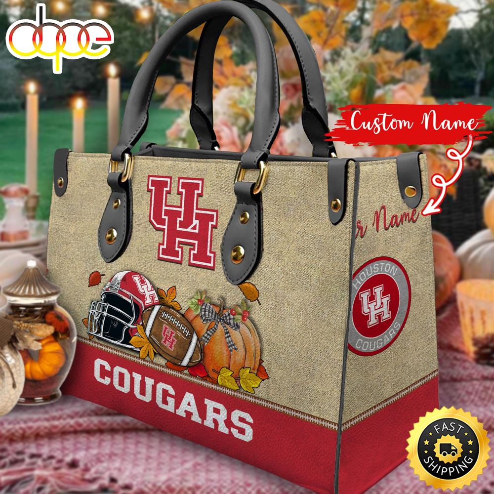NCAA Houston Cougars Autumn Women Leather Bag Xrdxip
