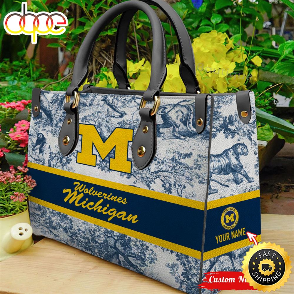 NCAA Michigan Wolverines Women Leather Hand Bag M2fgi0