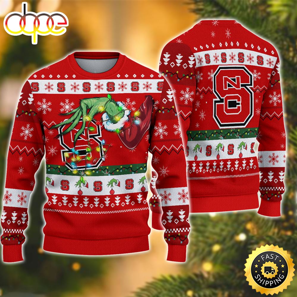 NCAA NC State Wolfpack Grinch Christmas Ugly Sweater S6xytl