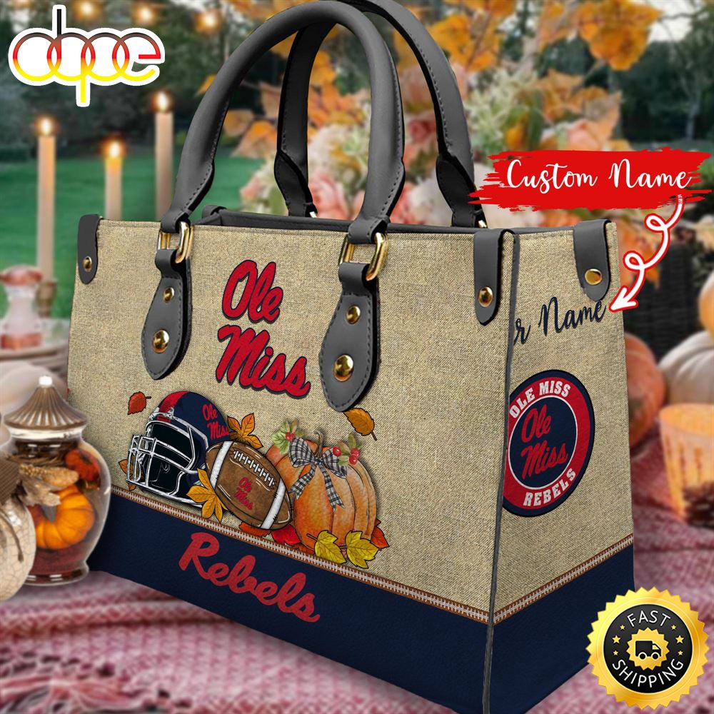 NCAA Ole Miss Rebels Autumn Women Leather Bag Hk6sgn