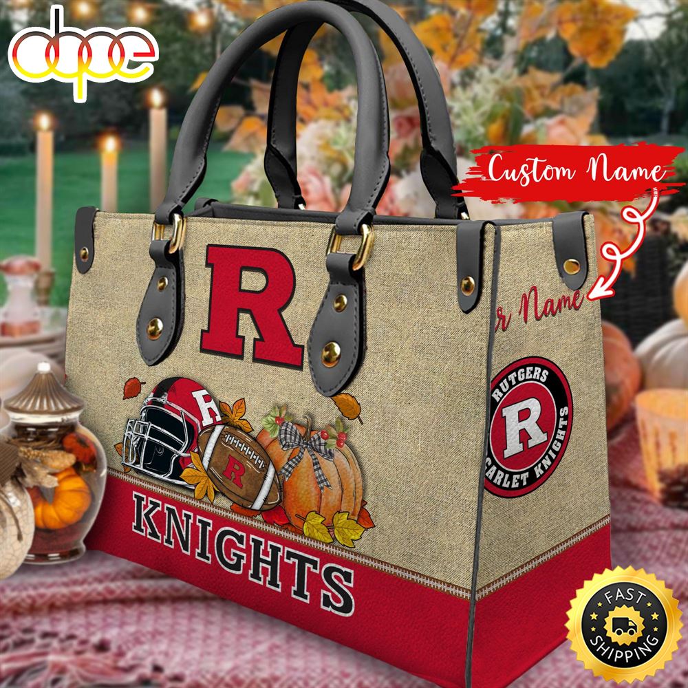 NCAA Rutgers Scarlet Knights Autumn Women Leather Bag Agton0