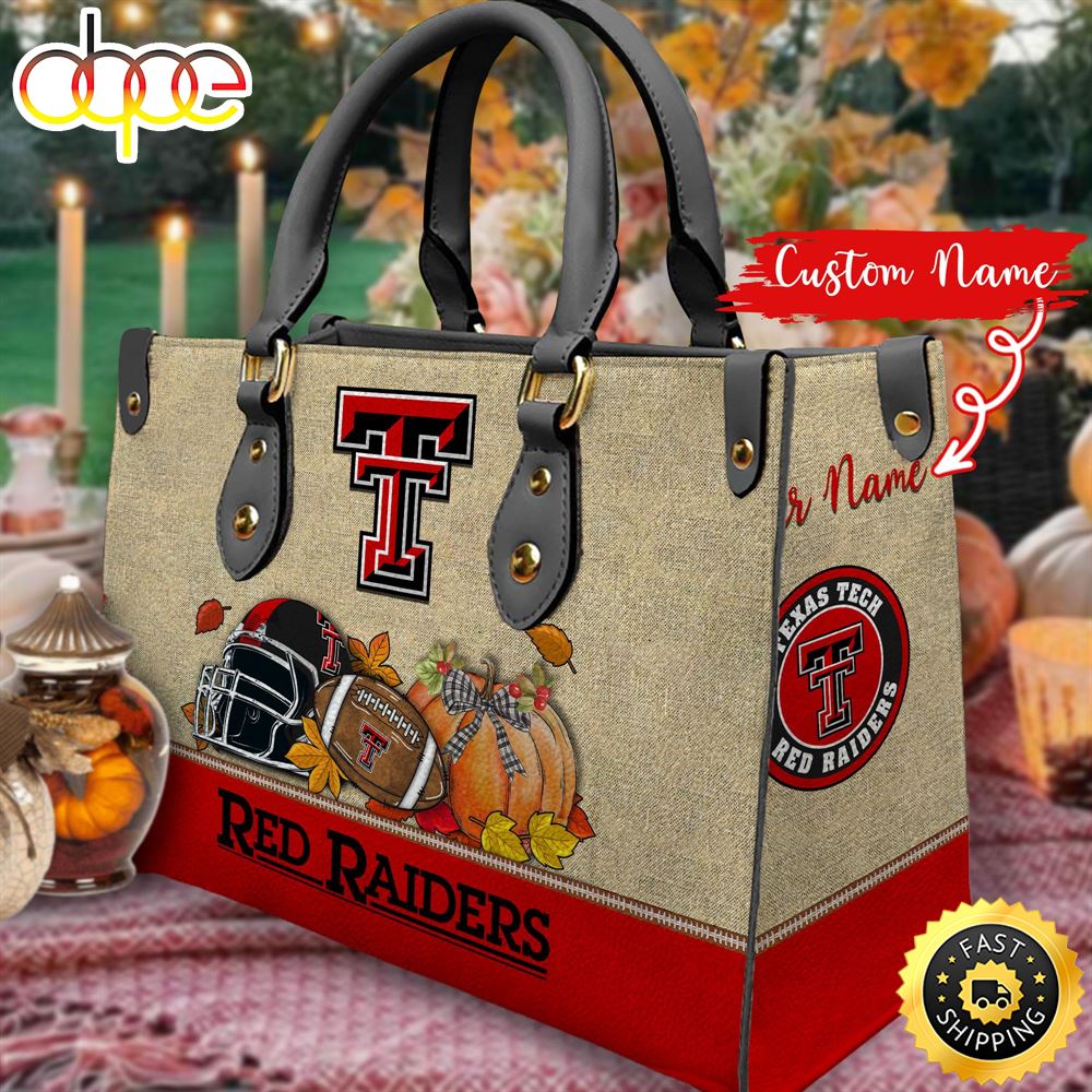 NCAA Texas Tech Red Raiders Autumn Women Leather Bag Z2fs24