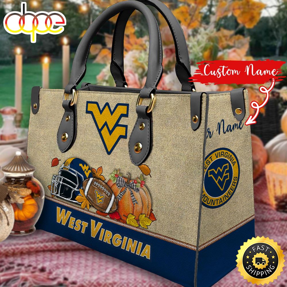 NCAA West Virginia Mountaineers Autumn Women Leather Bag Bhrloi