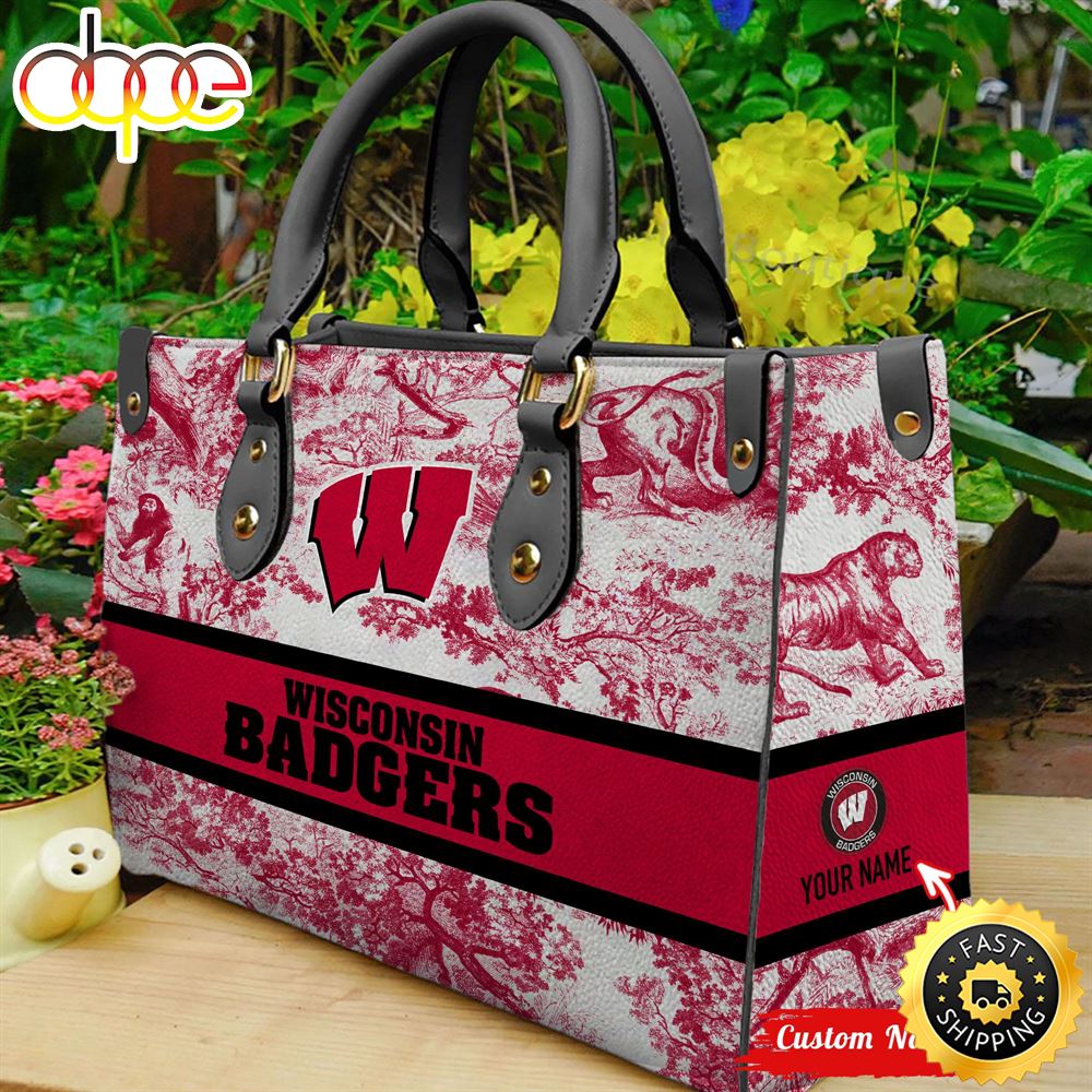 NCAA Wisconsin Badgers Women Leather Hand Bag Wtyg1j