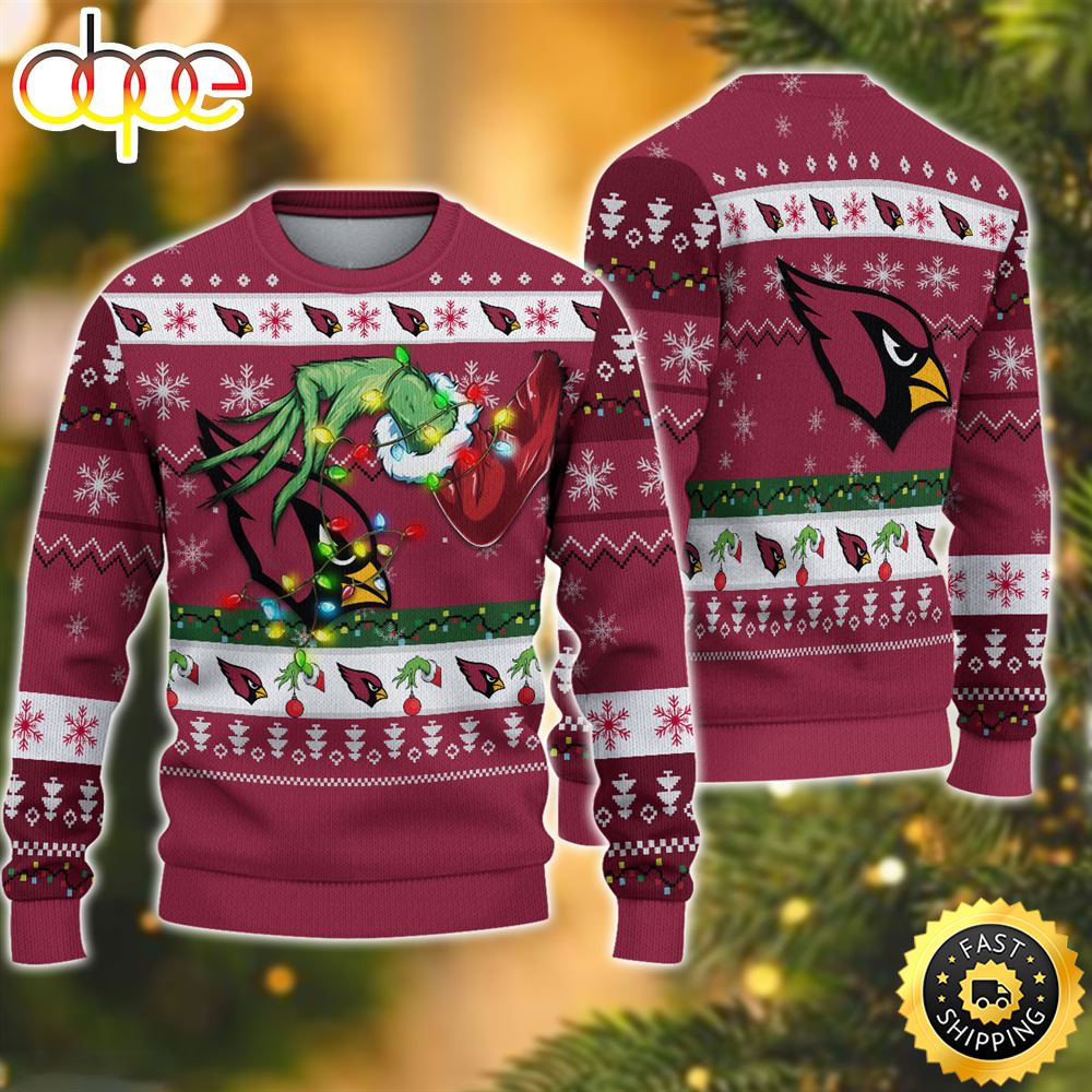 NFL Arizona Cardinals Grinch Christmas Ugly Sweater Eli0ah