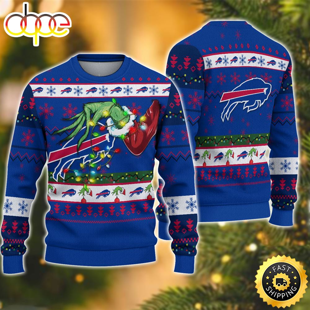 NFL Buffalo Bills Grinch Christmas Ugly Sweater K5rai7