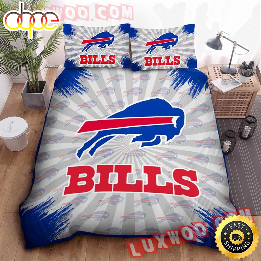 NFL Buffalo Bills Logo Highlight Grey Bedding Set Yo6nri