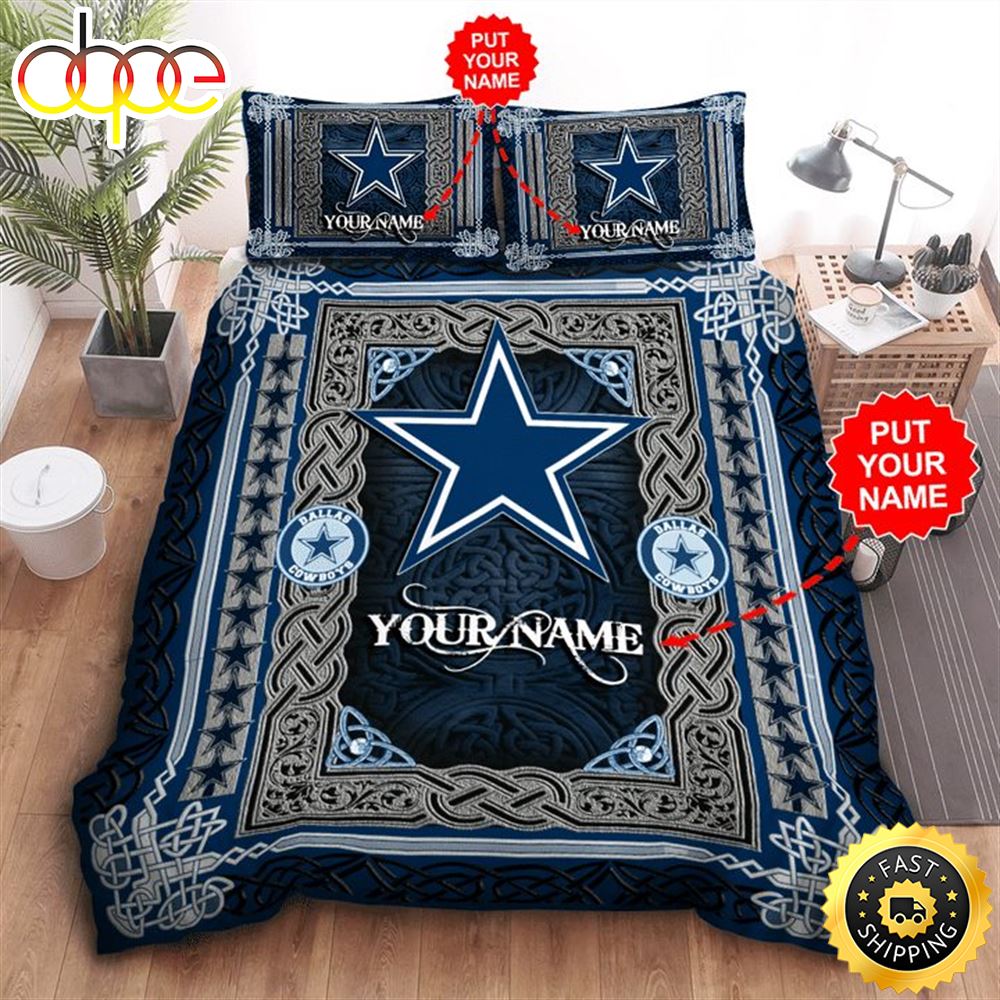 NFL Dallas Cowboys Custom Name Magic Carpet Bedding Set Atu5gl