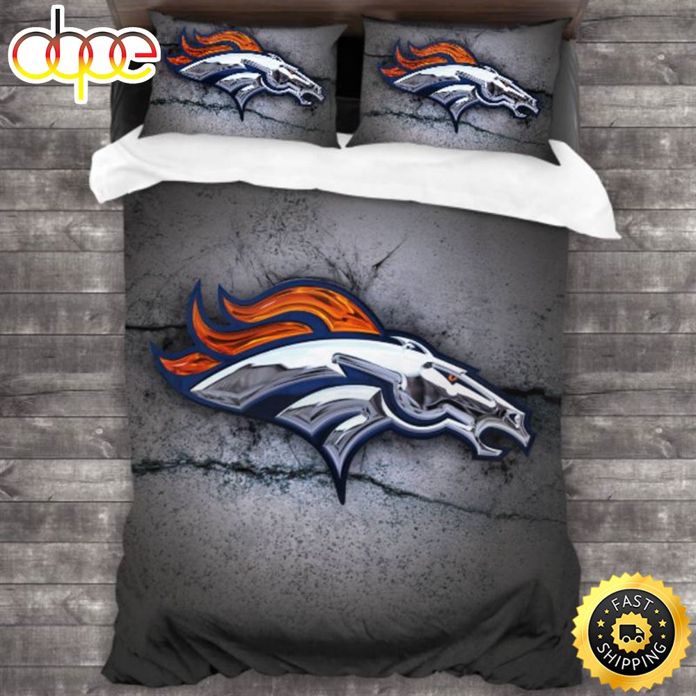 NFL Denver Broncos Grey Bedding Set Boz4ff