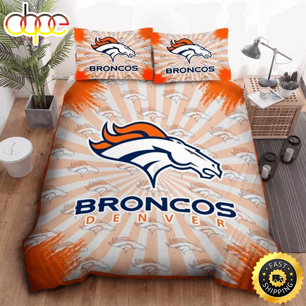 NFL Denver Broncos Orange Bedding Set Mxkdgx