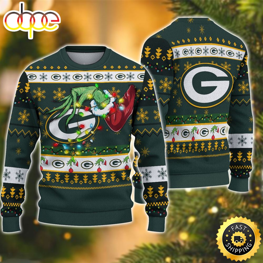 NFL Green Bay Packers Grinch Christmas Ugly Sweater Jibc0t