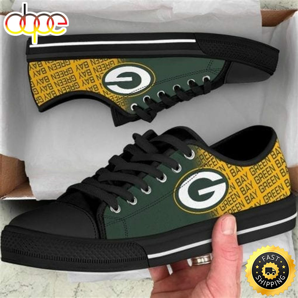NFL Green Bay Packers Low Top Black Shoes Qebufv